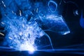 Welding using MIG/MAG. Royalty Free Stock Photo