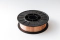Welding wire spool on a white background Royalty Free Stock Photo
