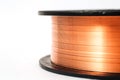 Welding wire spool on a white background Royalty Free Stock Photo