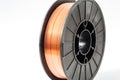 Welding wire spool on a white background Royalty Free Stock Photo