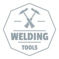 Welding work logo, simple gray style