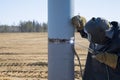 Welding work for pile of building Royalty Free Stock Photo