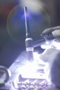 Welding work by TIG welding Royalty Free Stock Photo