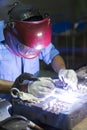 Welding work by TIG welding Royalty Free Stock Photo