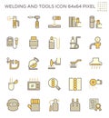 Welding work and tools icon