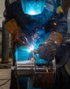 Welding works at a Metalworking company, welder