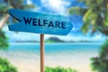 Welfare sign board arrow Royalty Free Stock Photo