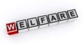 Welfare word block on white Royalty Free Stock Photo