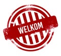 Welkom - Red grunge button, stamp