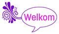 Welkom Purple Comment Symbol Swirls