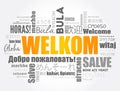 Welkom (Welcome in Afrikaans) word cloud concept