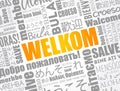 Welkom (Welcome in Afrikaans) word cloud concept