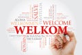 Welkom Welcome in Afrikaans word cloud