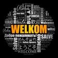 Welkom (Welcome in Afrikaans) word cloud