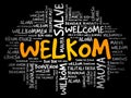 Welkom Welcome in Afrikaans word cloud