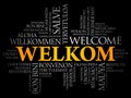 Welkom Welcome in Afrikaans word cloud