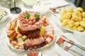 Well arranged Cold cuts,Meat delicatessen Royalty Free Stock Photo