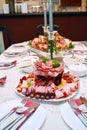 Well arranged Cold cuts,Meat delicatessen Royalty Free Stock Photo