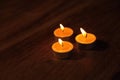 Well arranged Tea lights candles Royalty Free Stock Photo