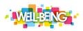 WELL-BEING colorful vector letters banner Royalty Free Stock Photo