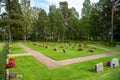 Well cared cemetery in summertime