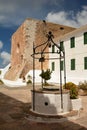 The well in the courtyard. Sanctuary of the Virgen del Toro. Monte Toro. Es Mercadal municipality. Menorca. Spain Royalty Free Stock Photo