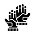 Well crafted glyph icon of astronaut space gloves Royalty Free Stock Photo