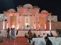 Well decorated stage in an indian marriage function