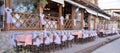 well decorated wedding table in restaurant in ohrid macedonia