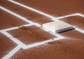 A well-defined baseball base, possibly first Royalty Free Stock Photo