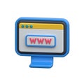 Well designed amazing 3d icon of web browser, online business, and internet tools Royalty Free Stock Photo