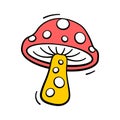 Well designed beautiful doodle style icon of mushroom Royalty Free Stock Photo