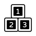 A well designed glyph icon of math digits Royalty Free Stock Photo