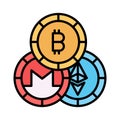 Well designed icon of altcoin, cryptocurrency coins vector design