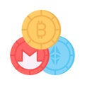 Well designed icon of altcoin, cryptocurrency coins vector design