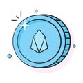 Well designed icon of EOS coin, cryptocurrency coin vector design