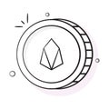 Well designed icon of EOS coin, cryptocurrency coin vector design Royalty Free Stock Photo