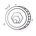 Well designed icon of HEX coin, cryptocurrency coin vector design