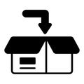 Well Designed icon of packaging, down arrow with parcel
