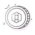 Well designed icon of Sola Token coin, cryptocurrency coin vector design