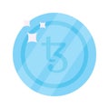 Well designed icon of Tezos coin, cryptocurrency coin vector design