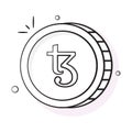 Well designed icon of Tezos coin, cryptocurrency coin vector design