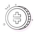 Well designed icon of theta token coin, cryptocurrency coin vector design