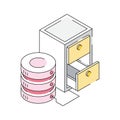 A well designed isometric icon of centralized database Royalty Free Stock Photo