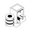 A well designed isometric icon of centralized database Royalty Free Stock Photo