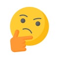 Well designed thinking emoji icon design, ready to use premium vector Royalty Free Stock Photo