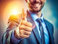 Thumbs Up Button Boosting Website and App Design with Positive User Feedback and Seamless User Experience