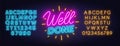 Well done neon quote on brick wall background. Royalty Free Stock Photo