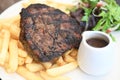 Well done steak close up background Royalty Free Stock Photo