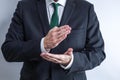 Well dressed businessman in white shirt and black suit. Royalty Free Stock Photo